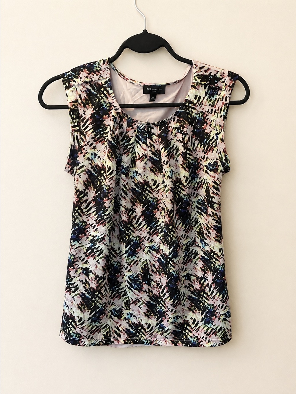 The Limited Petite XS Abstract Print Sleeveless Layered Blouse